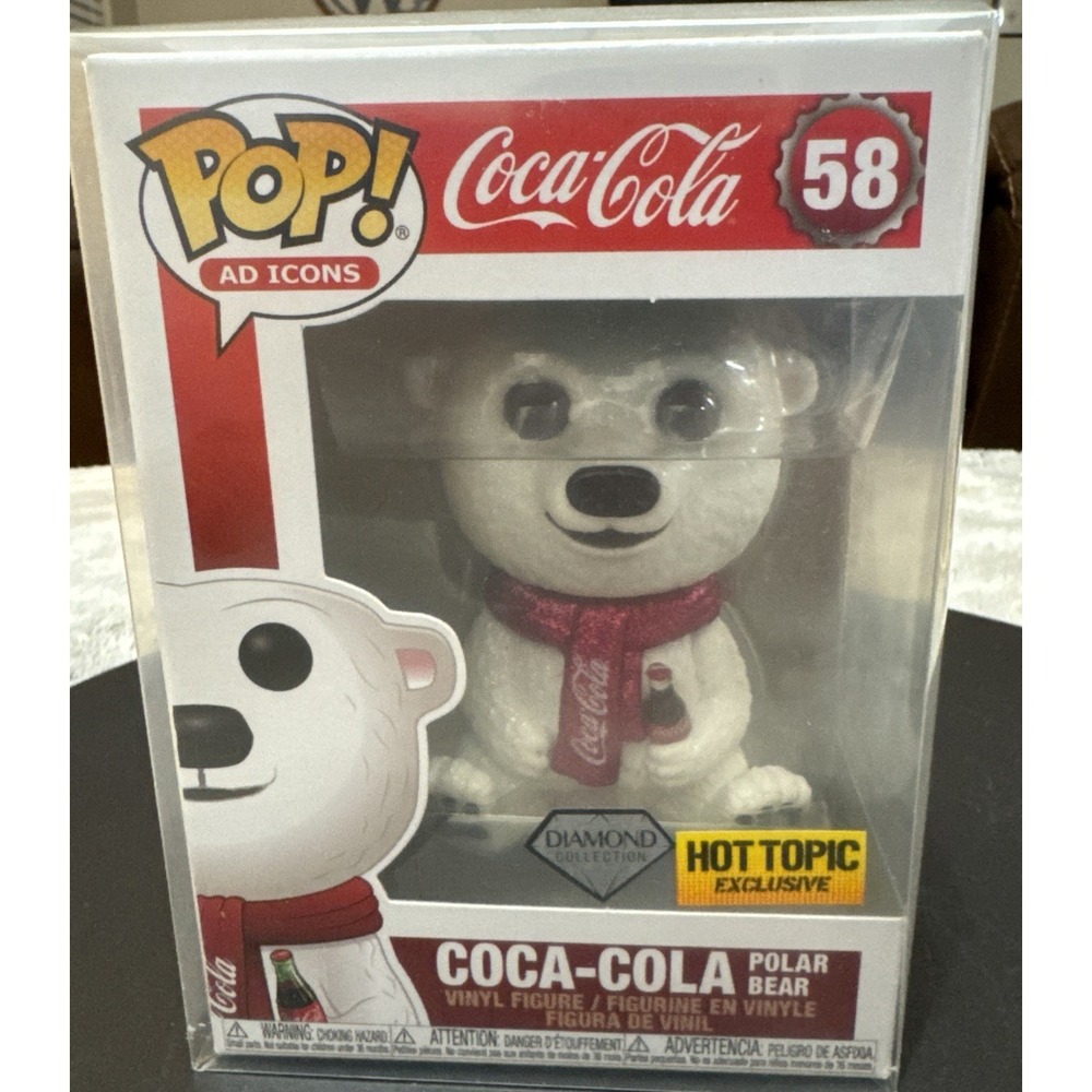 Funko Pop! Vinyl:  - Coca-Cola Polar Bear #58 (Diamond Glitter) - Hot Topic
